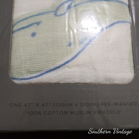 Newcastle Swaddle Cotton Muslin Whale - Picture 3 of 4
